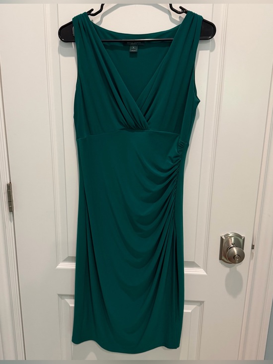 Lauren Ralph Lauren Dresses & Skirts - Lauren Ralph Lauren Emerald Green Ruched Sleeveless Dress Side Slit Women’s Sz 6